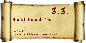 Berki Bocsárd névjegykártya